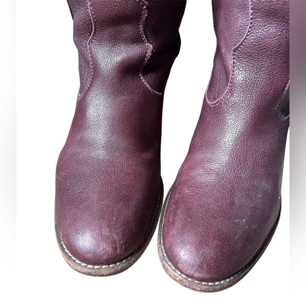FRYE Taylor OTK Over the Knee High Women's Tall Leather Boots - Burgundy 7